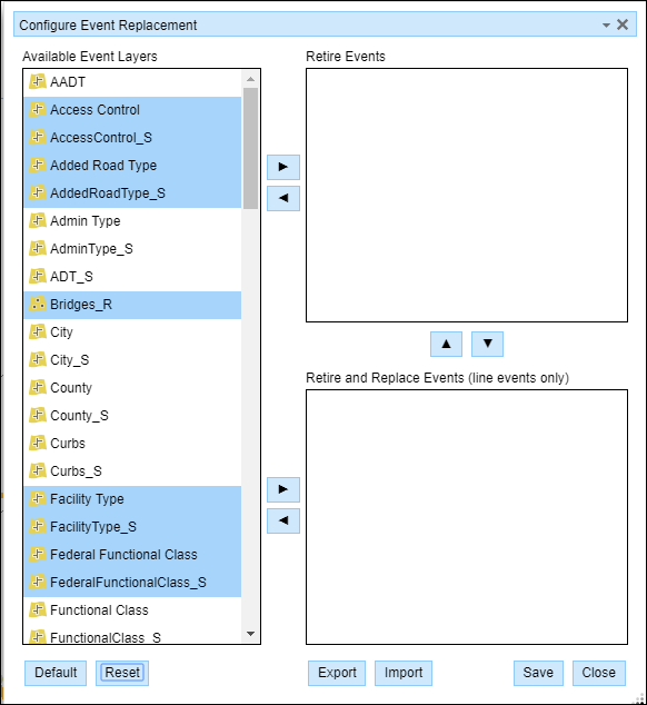 Choosing events for retirement Choosing events for retirement
